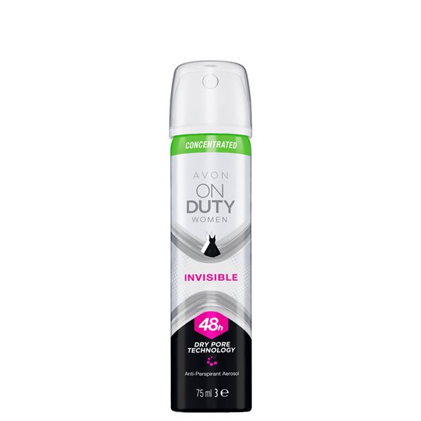 Deodorant spray On Duty Invisible pentru Ea Avon imagine noua 2022