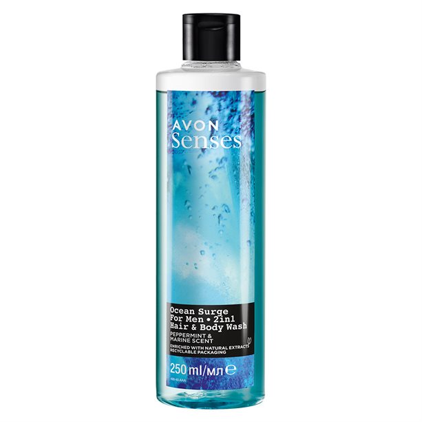 Gel de duș pentru păr și corp Ocean Surge pentru El, 250ml