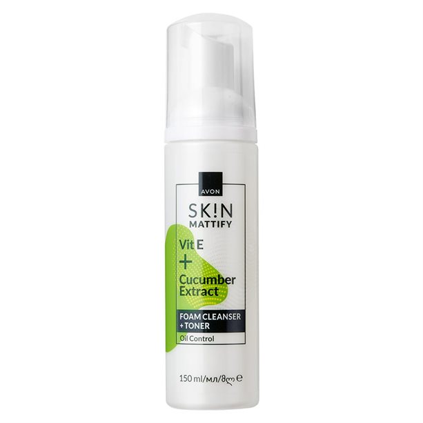 Spumă pentru curățare + toner cu efect matifiant Avon SK!N