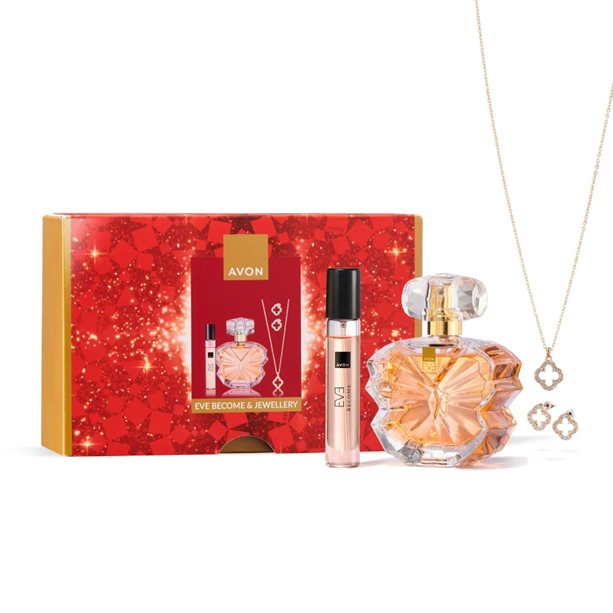Set cadou Eve Become parfum și bijuterii