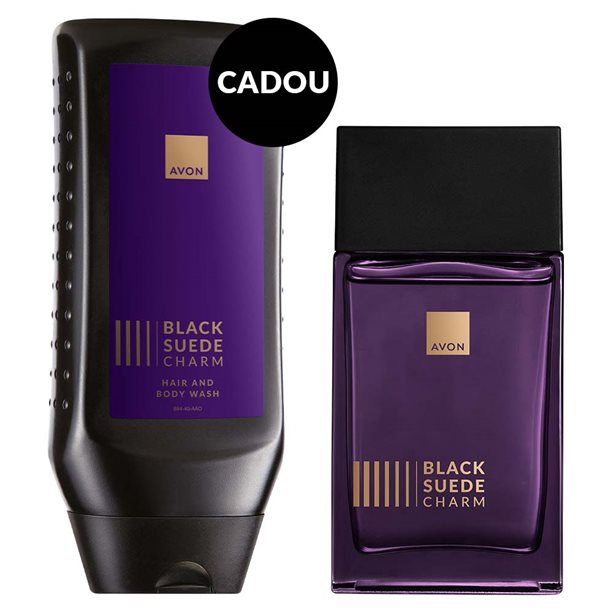 Black Suede Charm: Parfum + Gel de duș CADOU