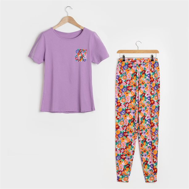 Pijama cu manecă scurtă Bright Floral - M