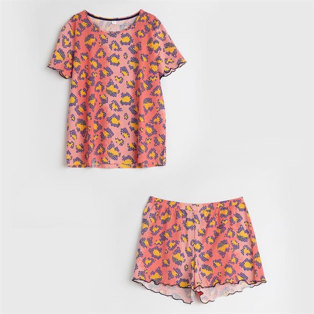Pijama scurtă Bright Leopard - XL
