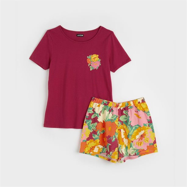 Pijama scurtă Floral - M
