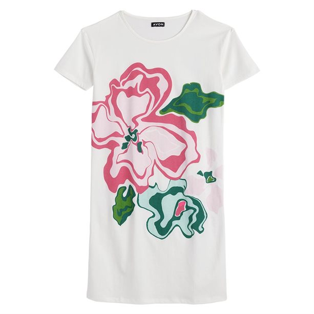 Tricou supradimensionat de noapte Floral - L