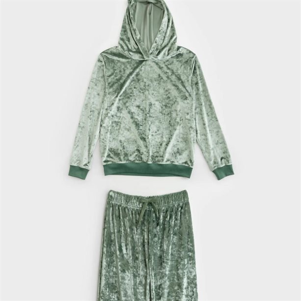 Set de casă din velur cu glugă - XL